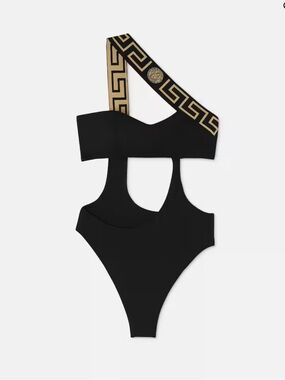 NWOT Versace Econyl Black One-Piece Swimsuit - 2